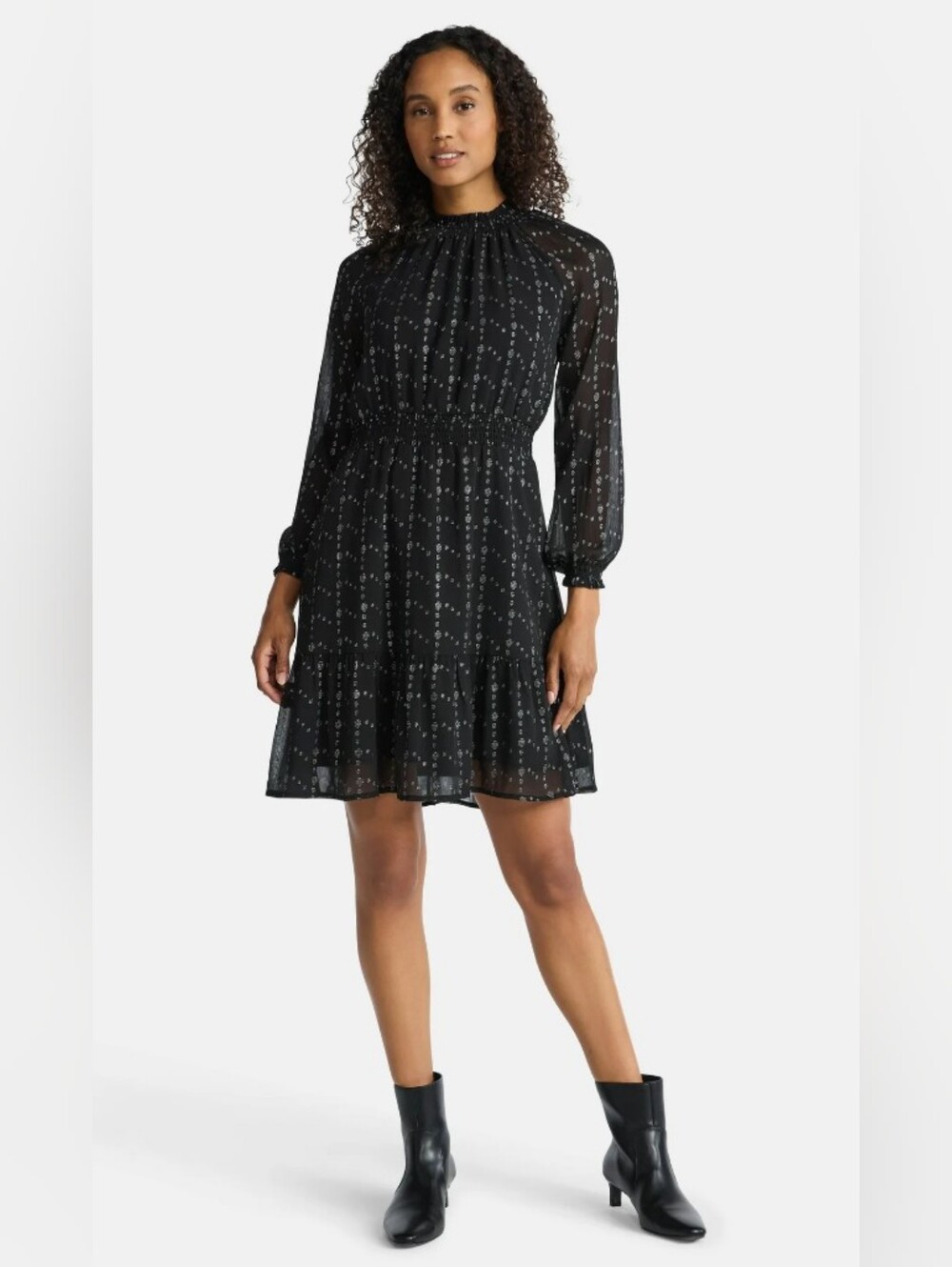 Smocked Ruffle Hem Party Dress From Time And Tru Sz L NWT